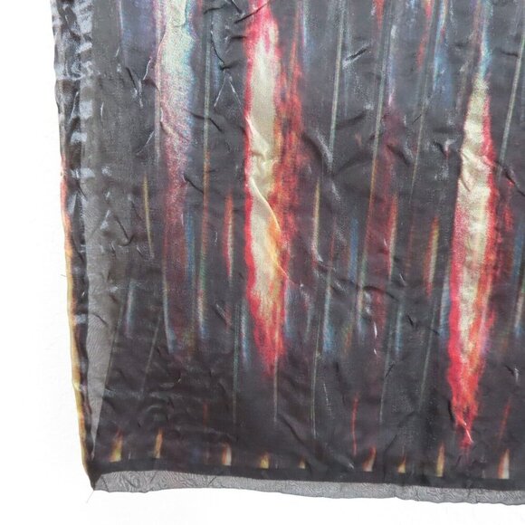Vivienne Tam Womens 2 Iridescent Black Multicolor Crinkle Overlay Pencil Skirt - Picture 3 of 9